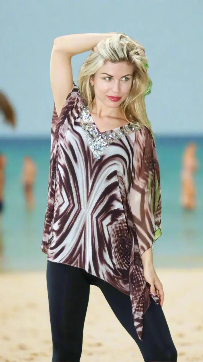 Casual Caftan Top - Designer Caftan | Elegant Kaftan Cover Up Dress | Club Moda USA