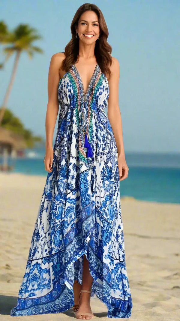 Casual Halter Maxi Dress La Moda Clothing 3 Way Dress