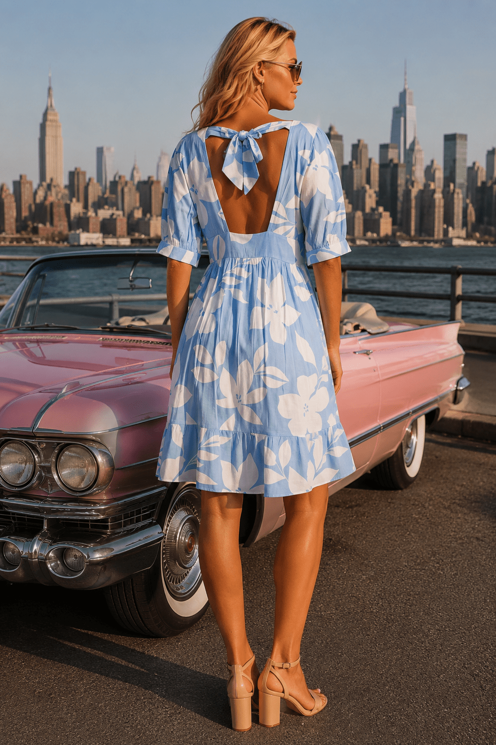 Chiffon Summer Mini Dress - Designer Mini Dress | Elegant Kaftan Cover Up Dress | Club Moda USA
