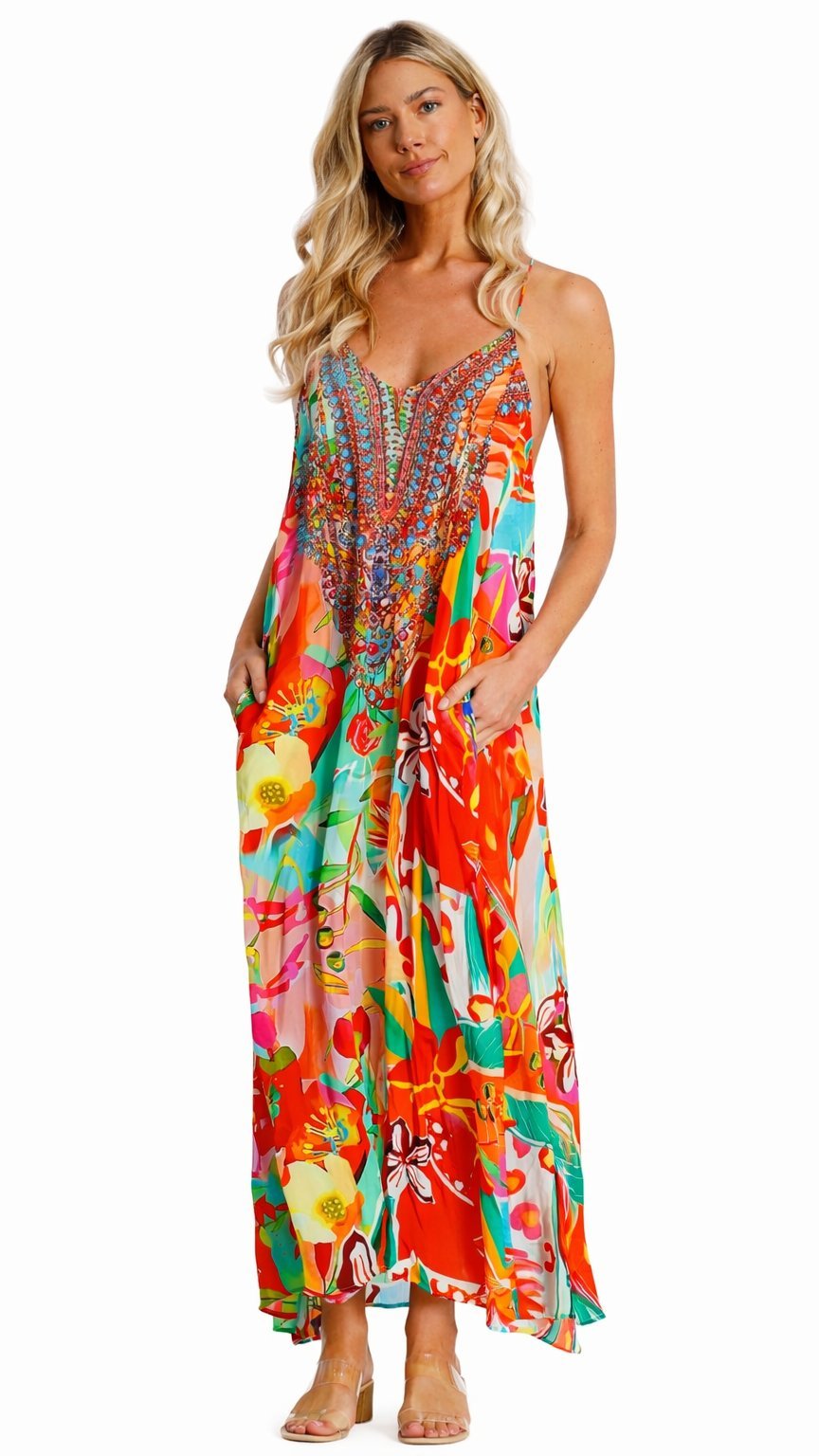 Classic racerback maxi dress with a long skirt, additional view