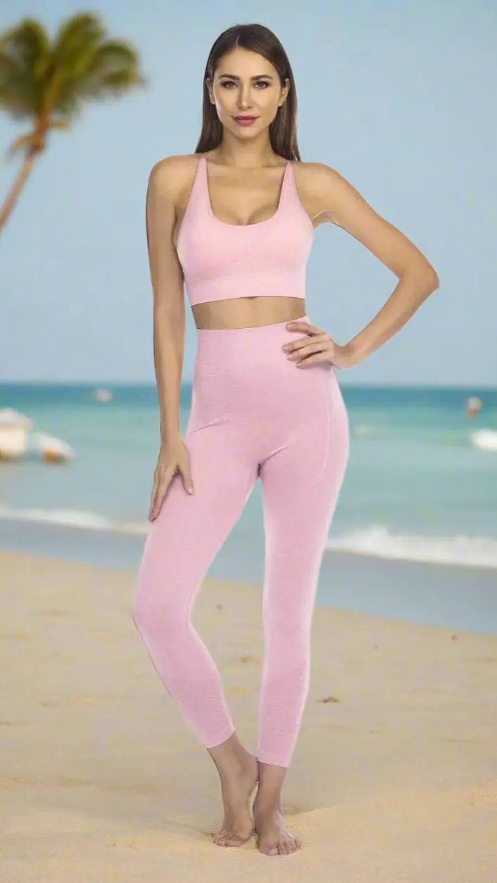 Club Moda Rib Detail Seamless Gym Leggings - Premium Resort Wear | Luxury Dress for Vacation & Cruise | Club Moda