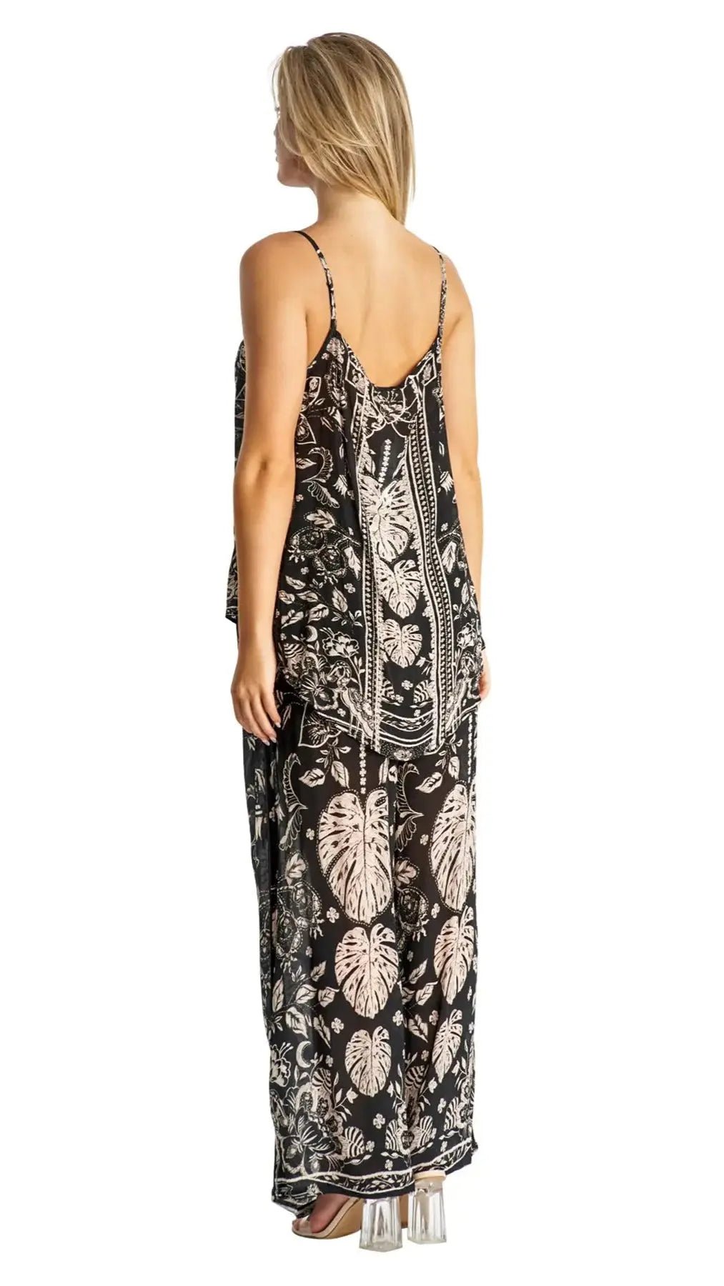 Comfy Resort Vacay Lifestyle Pant Set - Designer Co-ord Set | Elegant Kaftan Cover Up Dress | Club Moda USA