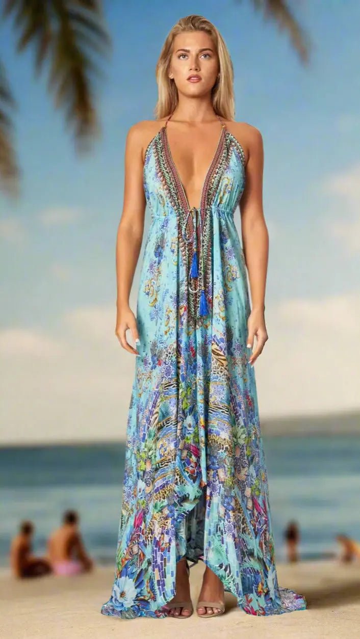 Convertible 3 Way Maxi Dress - Premium Resort Wear | Luxury Maxi Dress for Vacation & Cruise | Club Moda