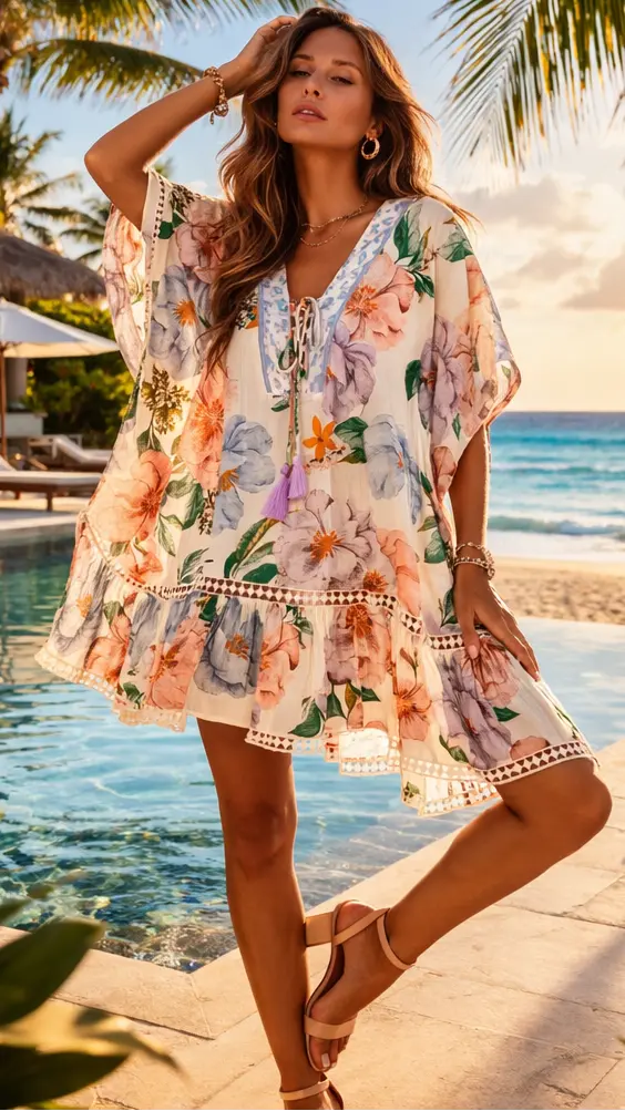 Cotton Caftan - Premium Resort Wear | Luxury Caftan for Vacation & Cruise | Club Moda