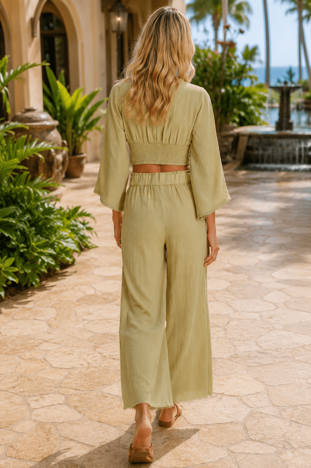 Crop Top Pants Set - Designer Co-ord Set | Elegant Kaftan Cover Up Dress | Club Moda USA