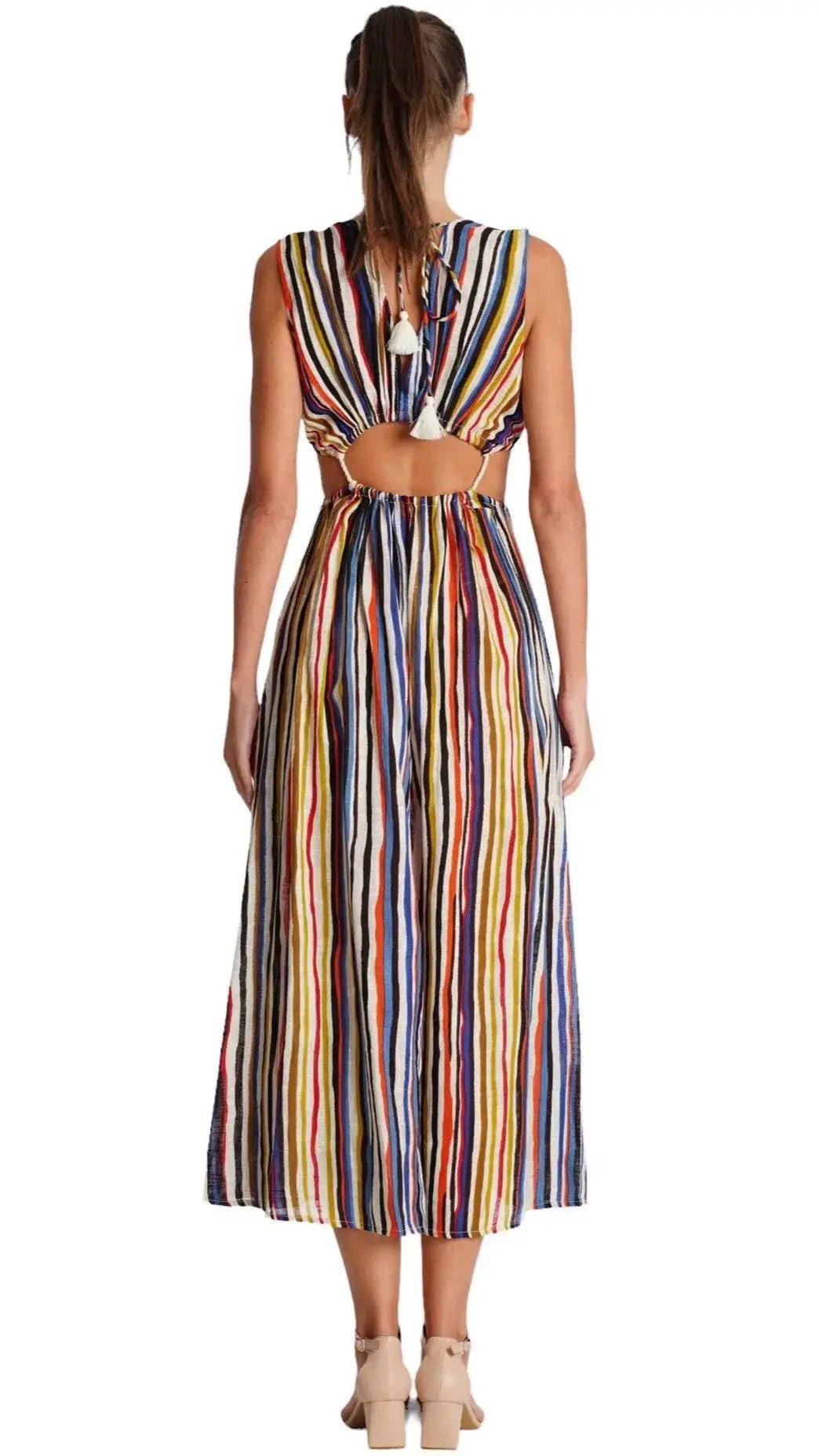 Cutout Striped Maxi Dress La Moda Clothing Dresses