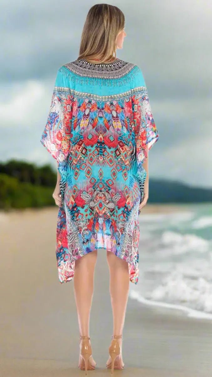 Designer Silk Kaftans - Designer Caftan | Elegant Kaftan Cover Up Dress | Club Moda USA