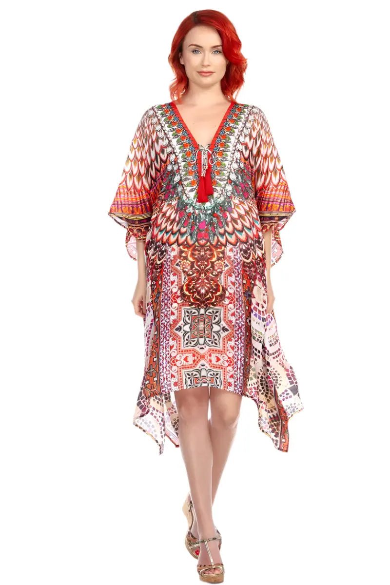 Caftan cut long and loose for beach wear, additional view