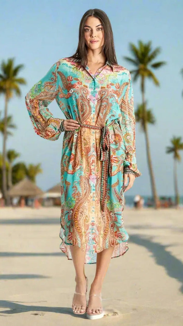 Easy Shirtdress Cover-Up for Cruise Evenings La Moda Clothings Shirt Dresses