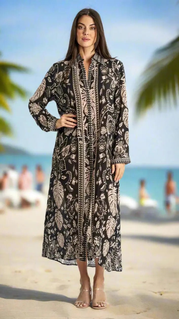 Effortless Shirtdress Cover-Up for Summer Lounging - Premium Resort Wear | Luxury Shirt Dress for Vacation & Cruise | Club Moda