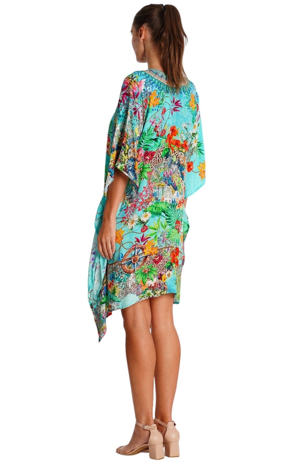 Elegant Beaded Kaftan Dress – Luxury Vacation Beach Wear - Designer Caftan | Elegant Kaftan Cover Up Dress | Club Moda USA