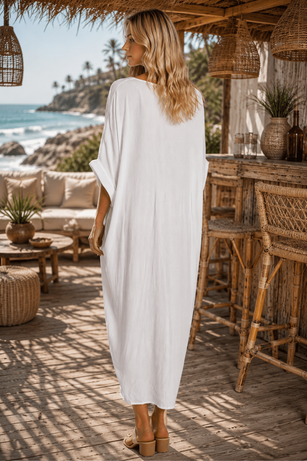 Front-Knot Caftan Dress - Designer Caftan | Elegant Kaftan Cover Up Dress | Club Moda USA