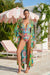 Green Tropical Embellished Long Beach Kimono