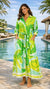 Green Tropical Maxi Shirt Dress