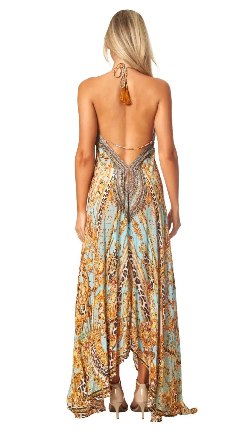 Halter Maxi Dress for Resort Vacations La Moda Clothings 3 Way Dress