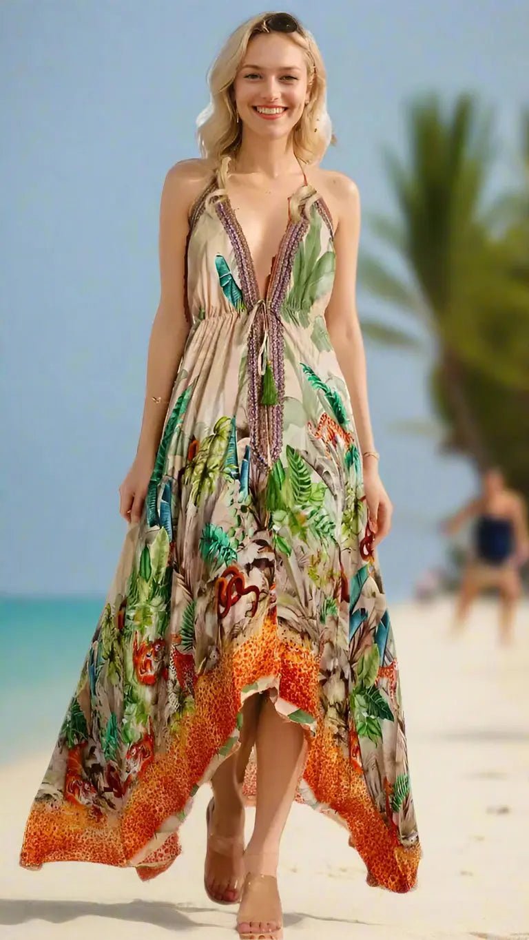 Island Maxi Dress - Premium Resort Wear | Luxury Maxi Dress for Vacation & Cruise | Club Moda