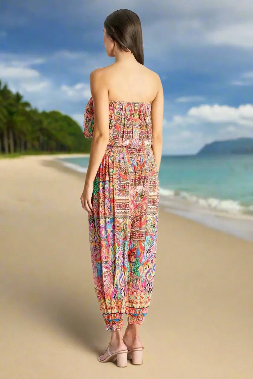 Tropical Vacation Jumpsuit for Women - Designer Jumpsuit | Elegant Kaftan Cover Up Dress | Club Moda USA
