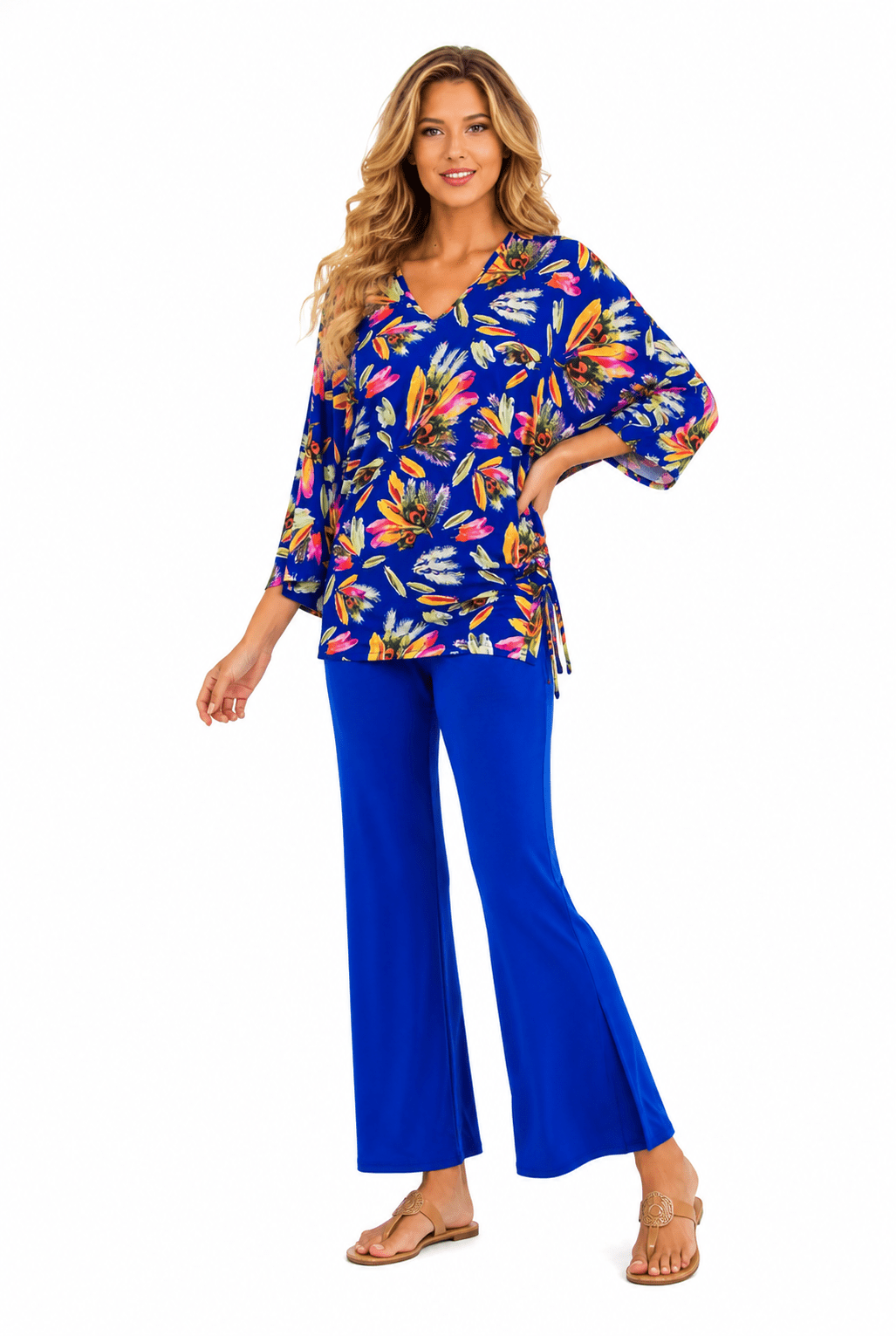 Knit resort tunic top with bell sleeves, extra product view