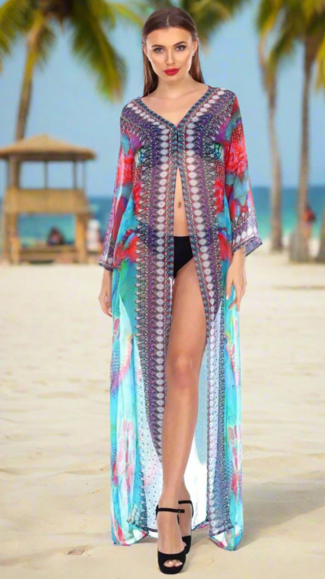Wholesale Designer Cover-Up Kimonos For Women Available In Multi-Color Prints Made From Imported Polyester - La Moda Clothings
