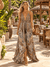Leopard Paisley Print Halter Maxi Dress