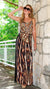 Lion Print Knit Back Maxi Dress