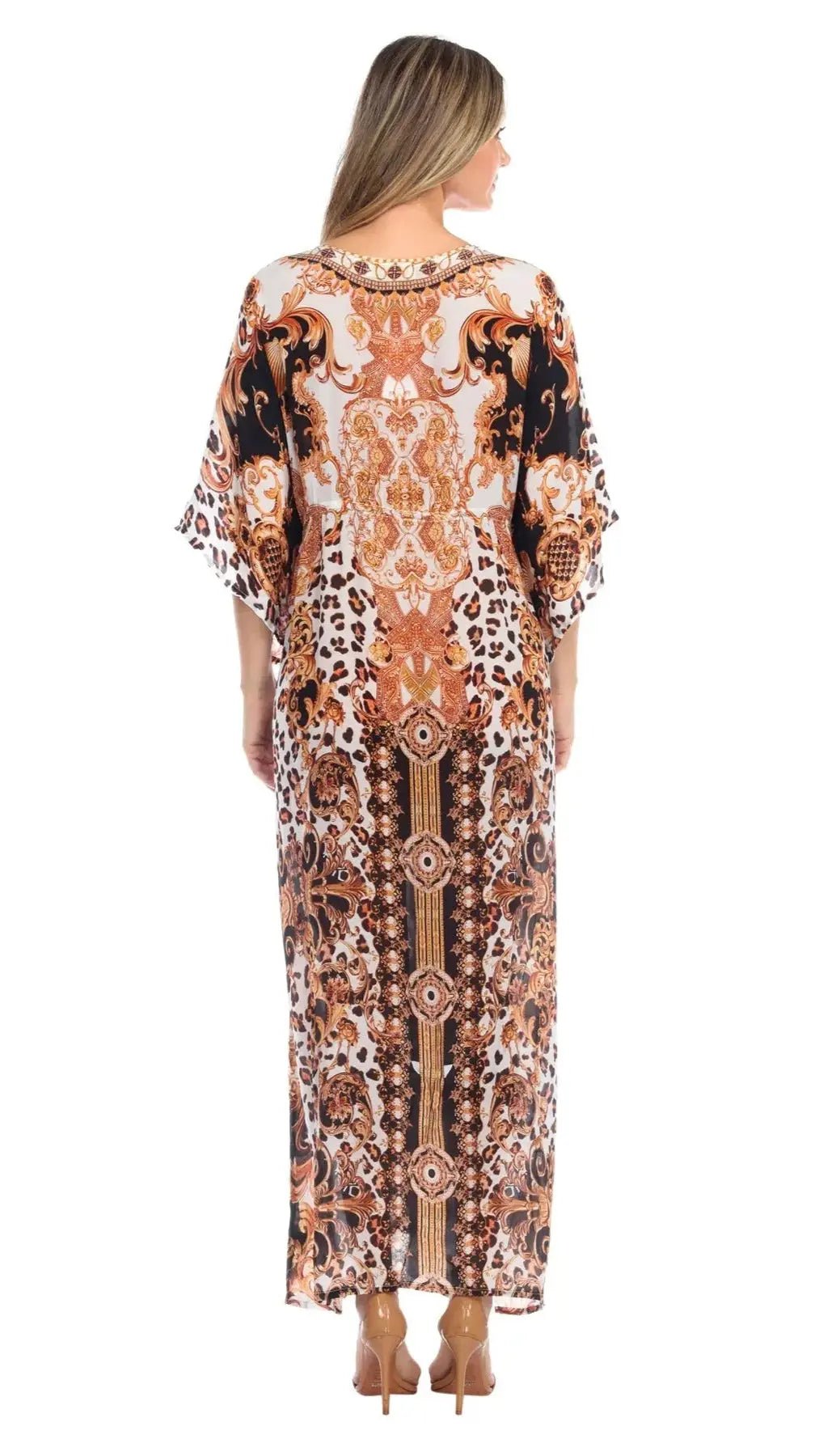 Long Kaftan-Style Robe And Beachwear Dress lamodaclothings Kaftans