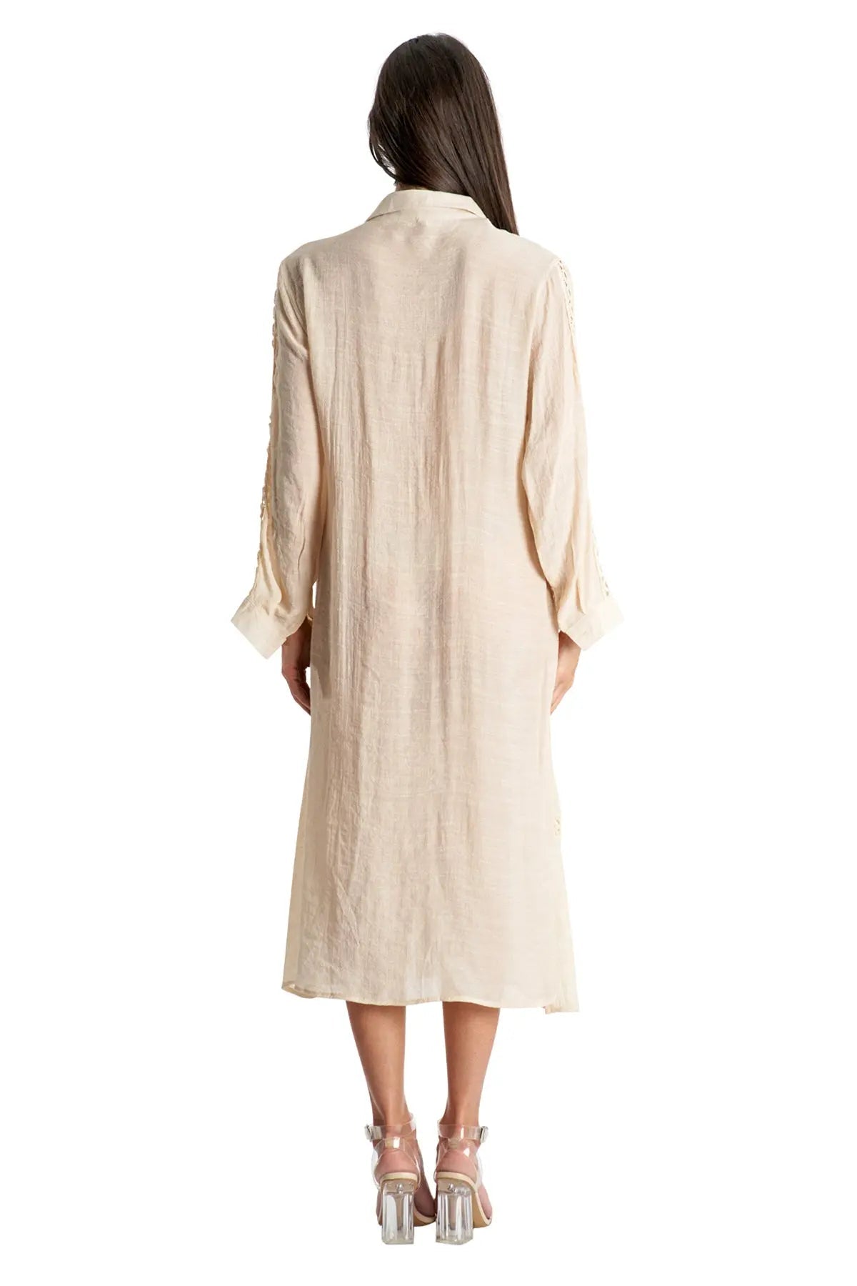 Loose Long Sleeve Shirt Dress Swimsuit Cover Up La Moda Clothing