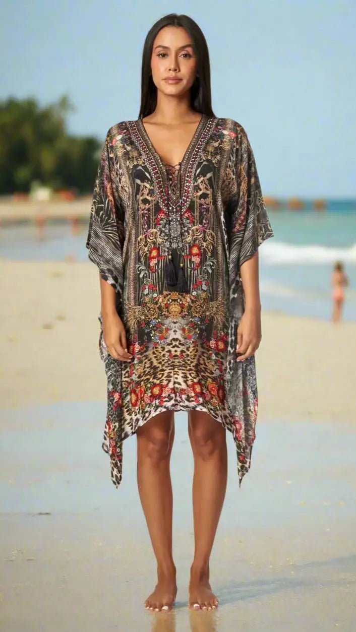 Luxury Caftan Dress for Cruise Vacay - Designer Caftan | Elegant Kaftan Cover Up Dress | Club Moda USA