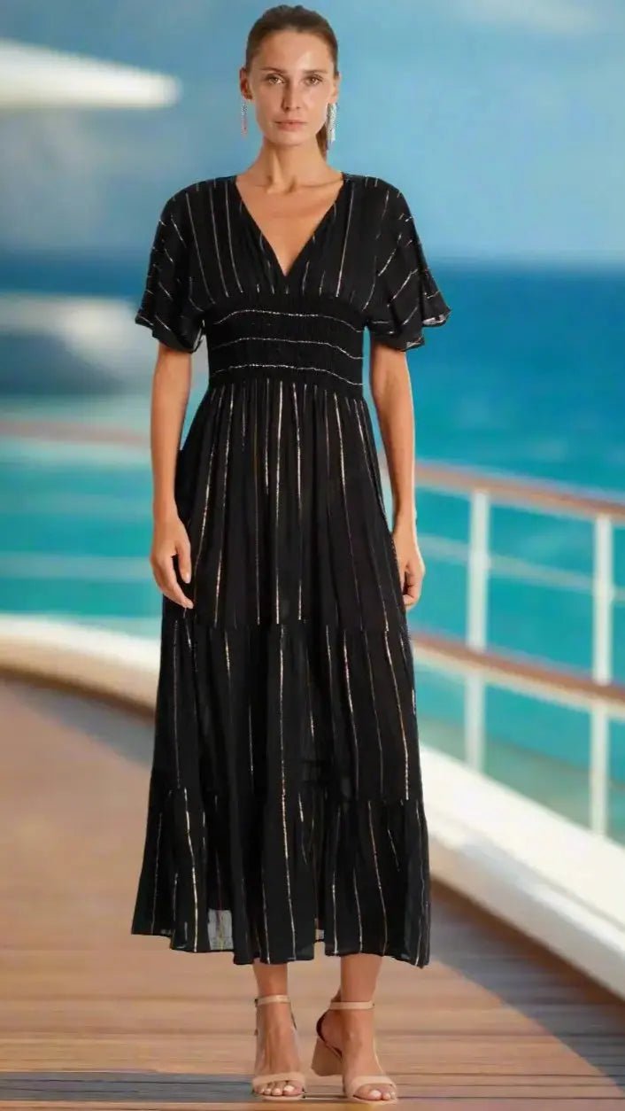 Maxi Cruise Dress - Designer Beach Dress | Elegant Kaftan Cover Up Dress | Club Moda USA