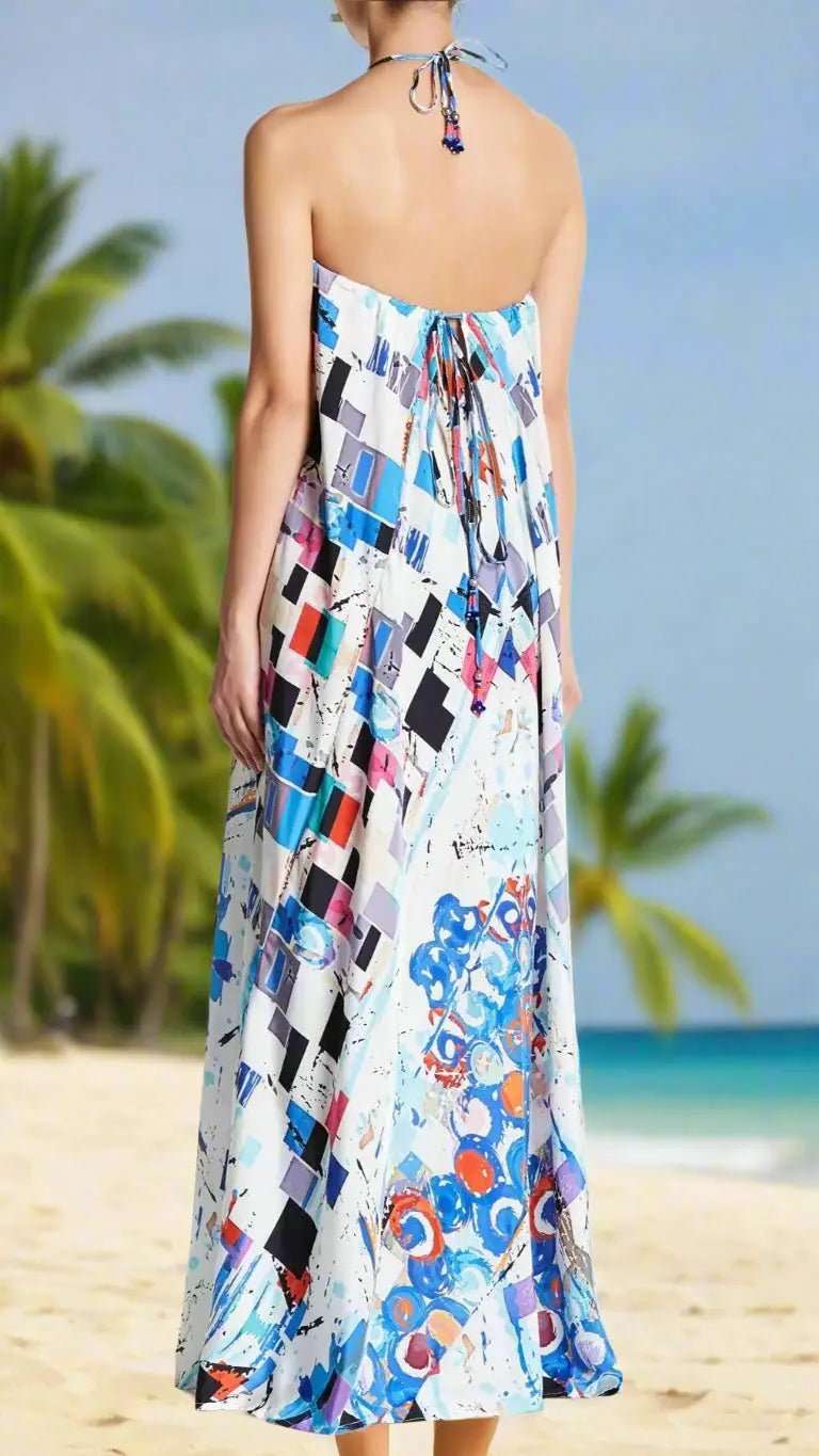 Maxi Dress for Resort Vacation - Designer Maxi Dress | Elegant Kaftan Cover Up Dress | Club Moda USA