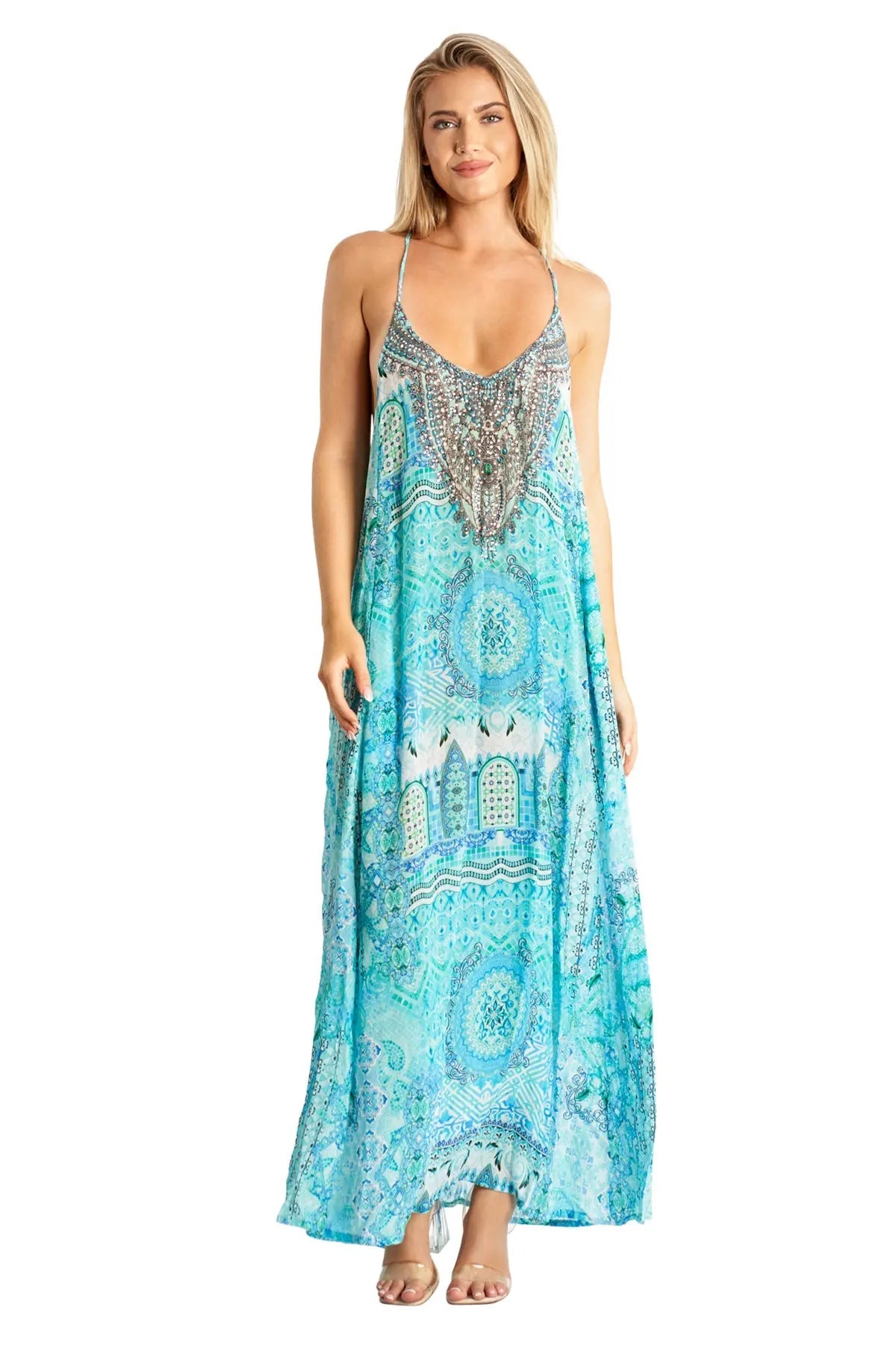 Maxi Resort Dress with Front Pockets Lamodaclothing