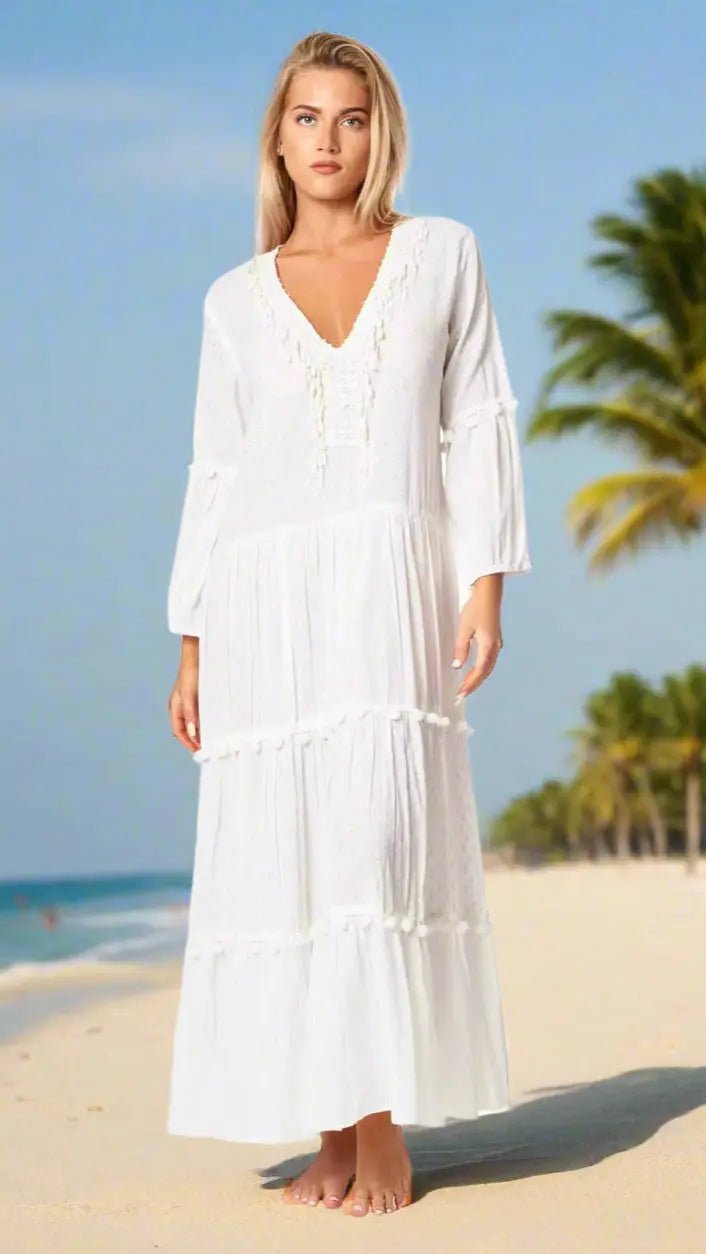 Maxi Vacation & Summer Dresses - Designer Maxi Dress | Elegant Kaftan Cover Up Dress | Club Moda USA