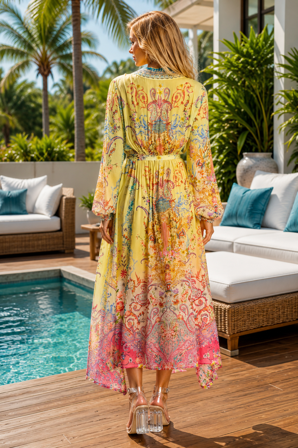 Maxi Wrap Dress - Designer Maxi Dress | Elegant Kaftan Cover Up Dress | Club Moda USA