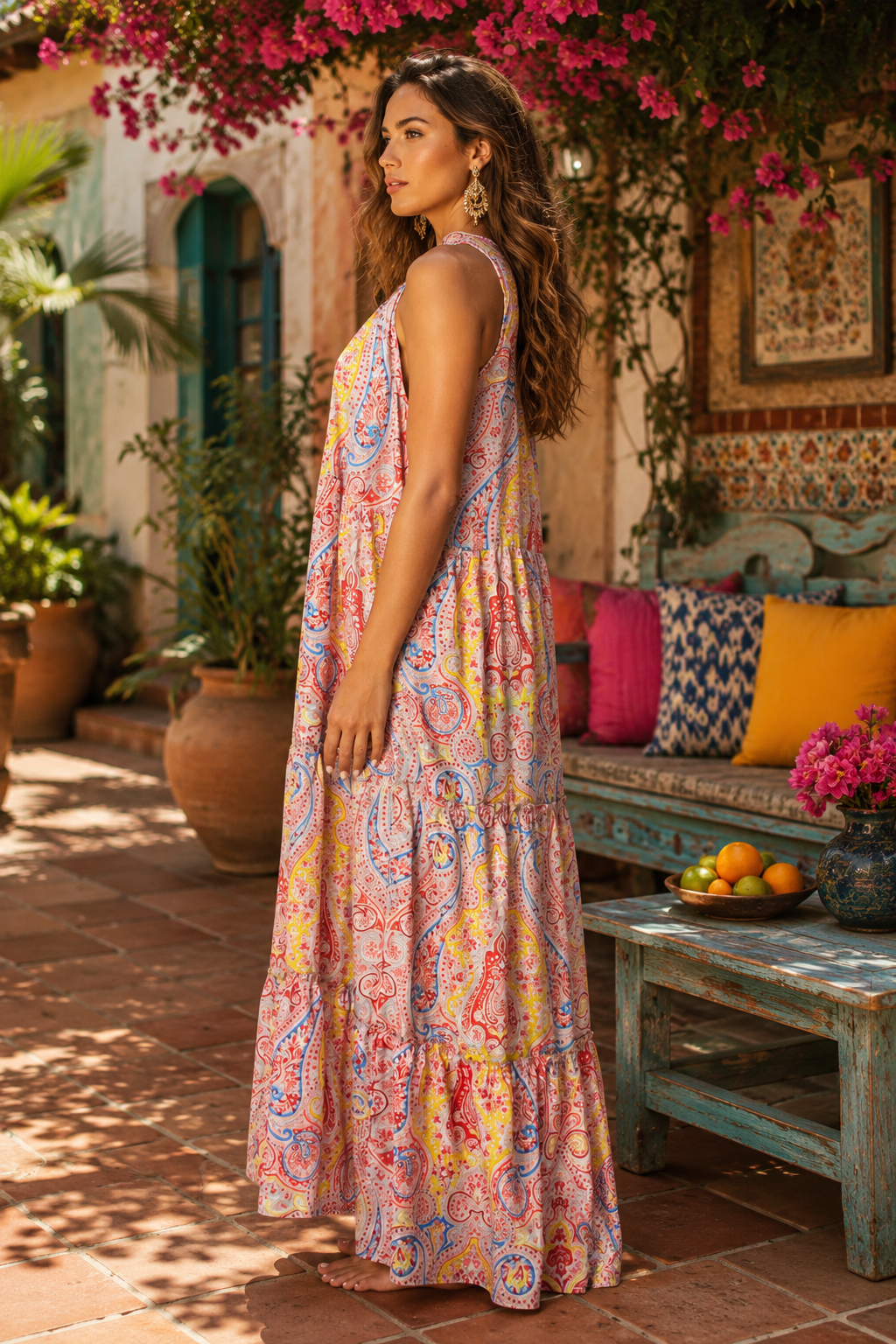Positano Boho Maxi Beach Dress - Designer Beach Dress | Elegant Kaftan Cover Up Dress | Club Moda USA