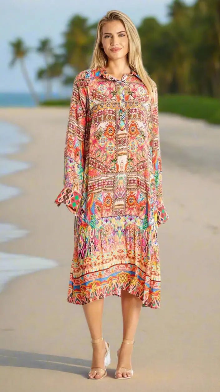 Midi Dress for Resort Vacation - Premium Resort Wear | Luxury Midi Dress for Vacation & Cruise | Club Moda