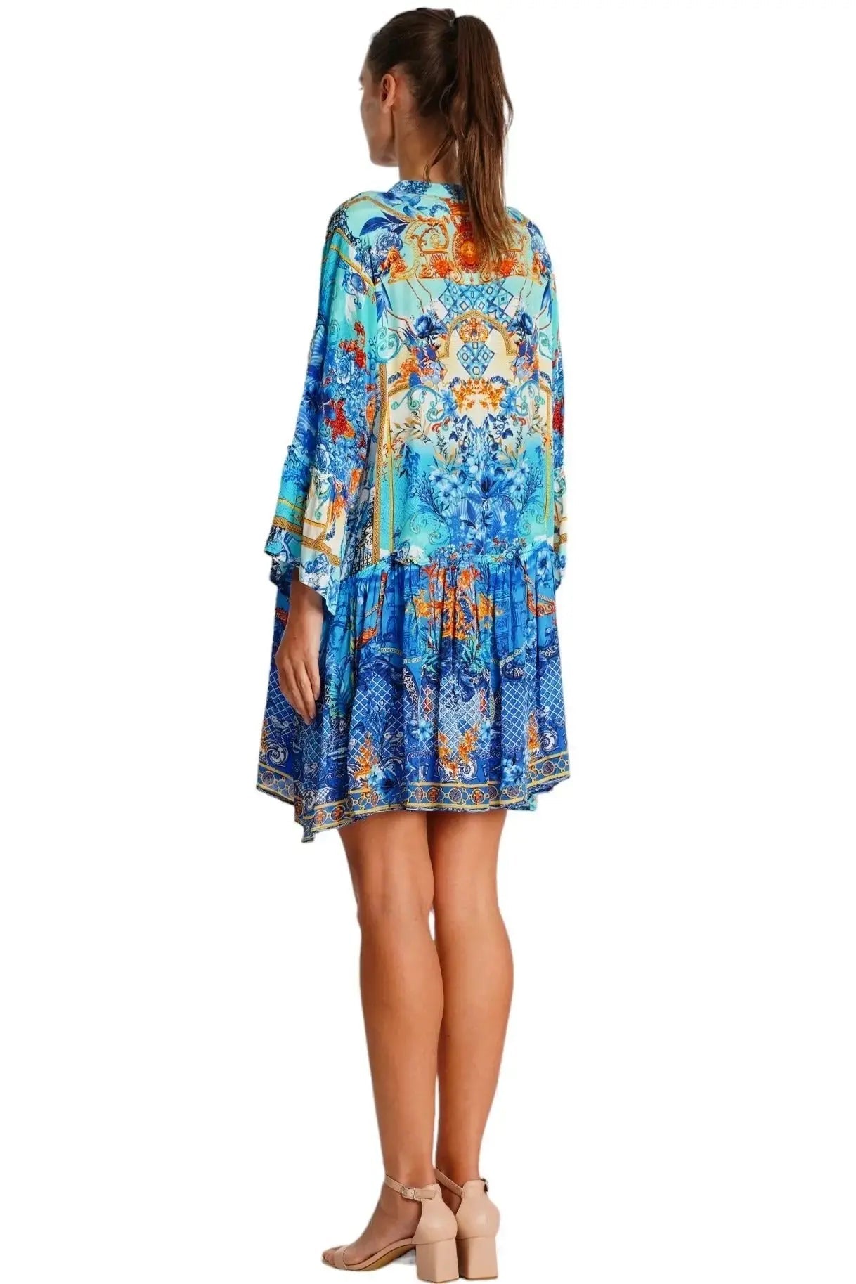 Mini Resort Dress - Designer Mini Dress | Elegant Kaftan Cover Up Dress | Club Moda USA