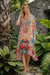 Multicolor Paisley Baroque Kaftan Midi Dress