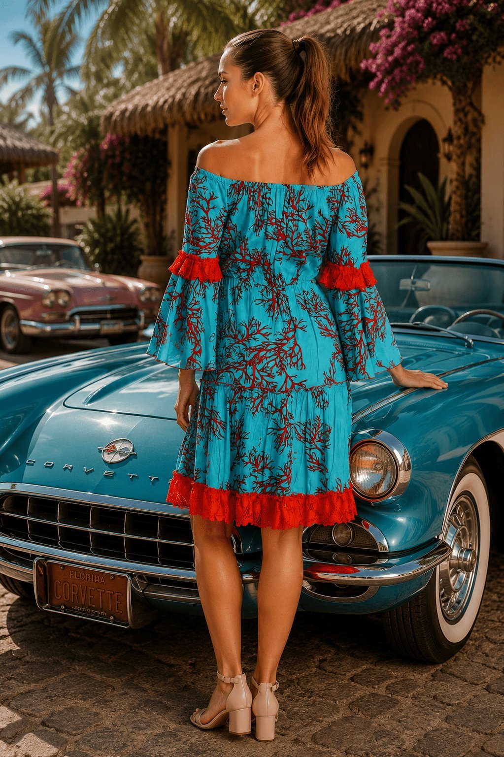 Off Shoulder Summer Mini Dress - Designer Mini Dress | Elegant Kaftan Cover Up Dress | Club Moda USA