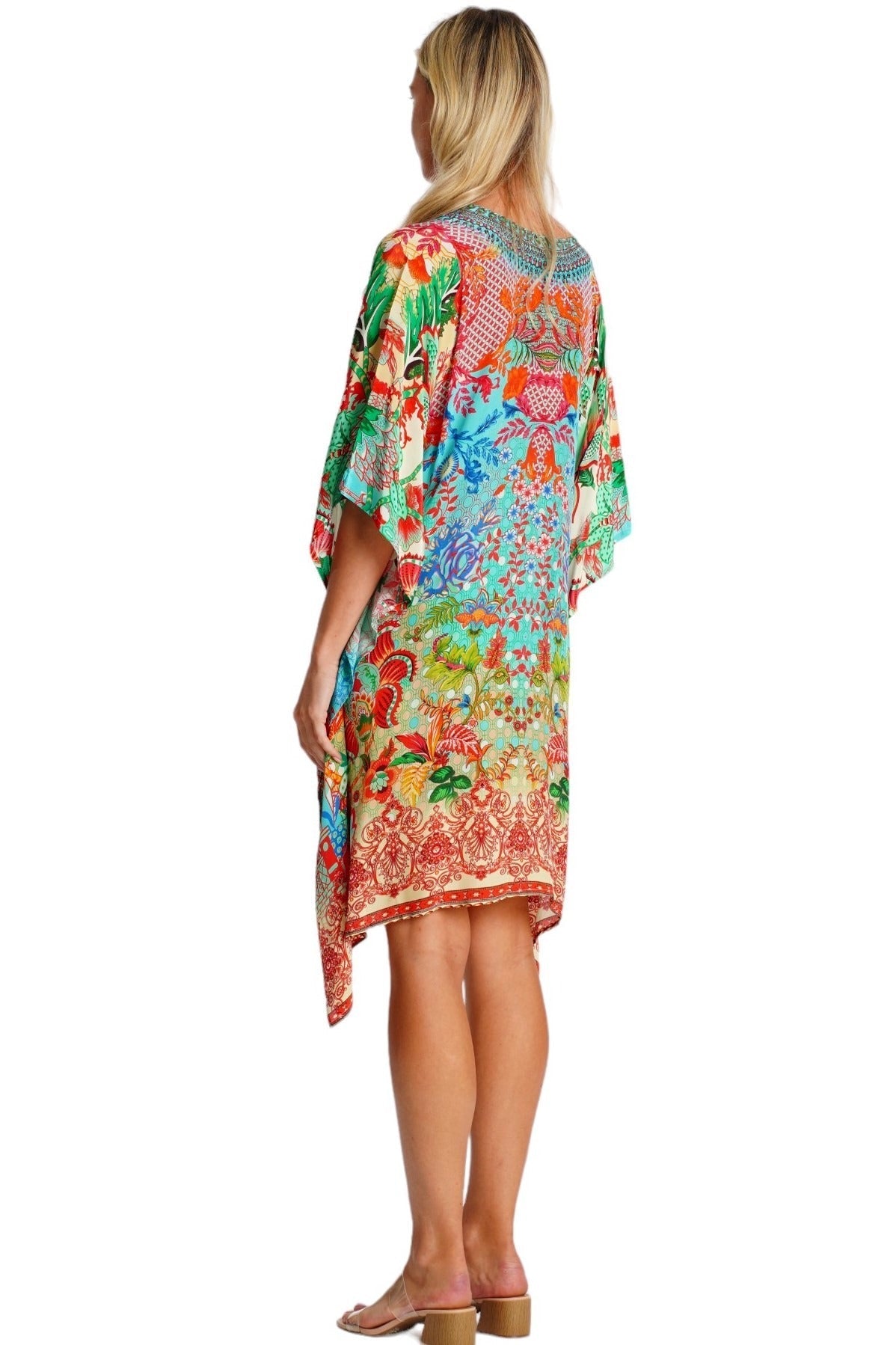 Opulent Print Kaftan Dress – Designer Luxury Resort Beach Wear - Designer Caftan | Elegant Kaftan Cover Up Dress | Club Moda USA