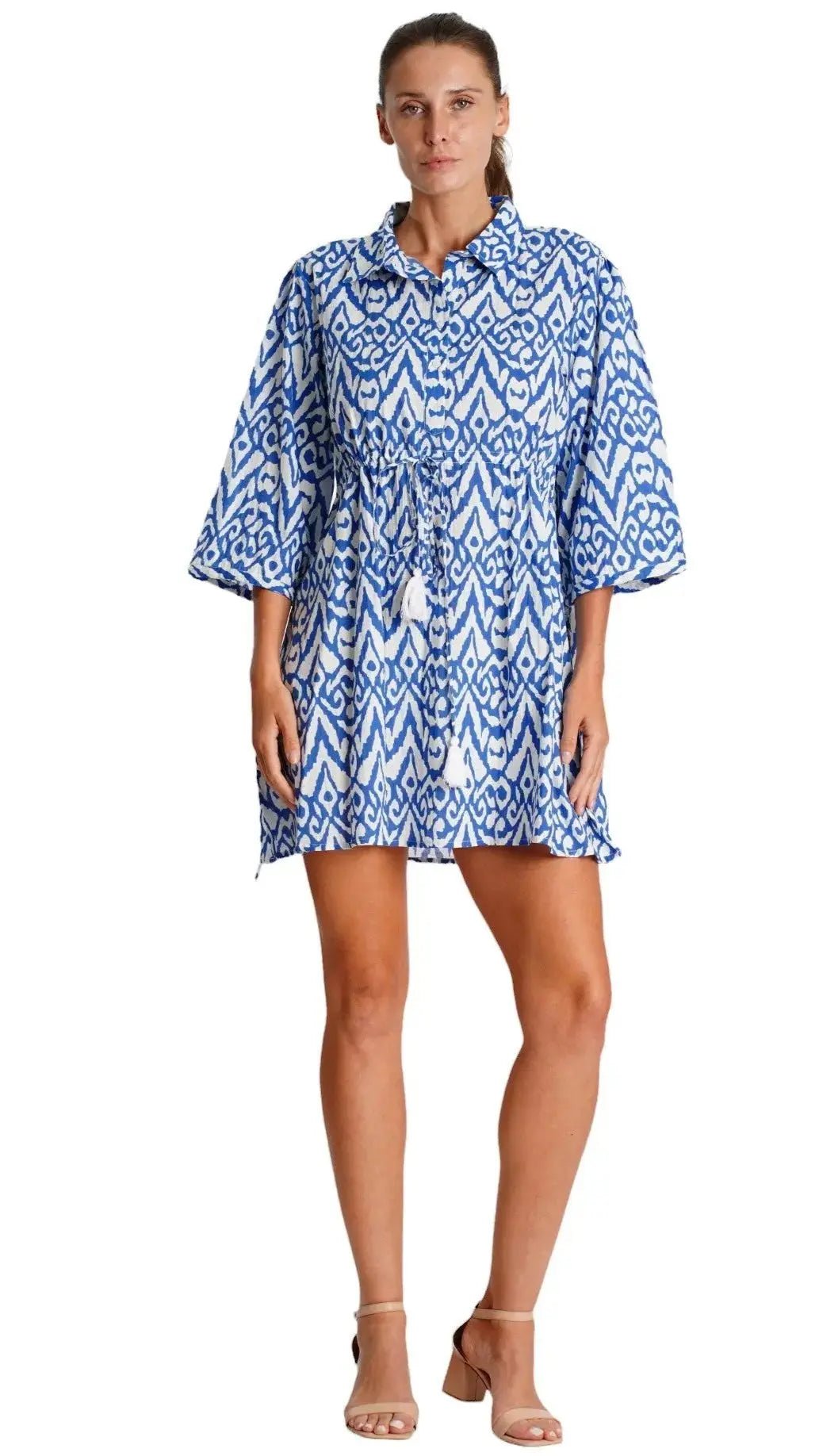 Pleated Mini Shirtdress La Moda Clothing Mini Dress