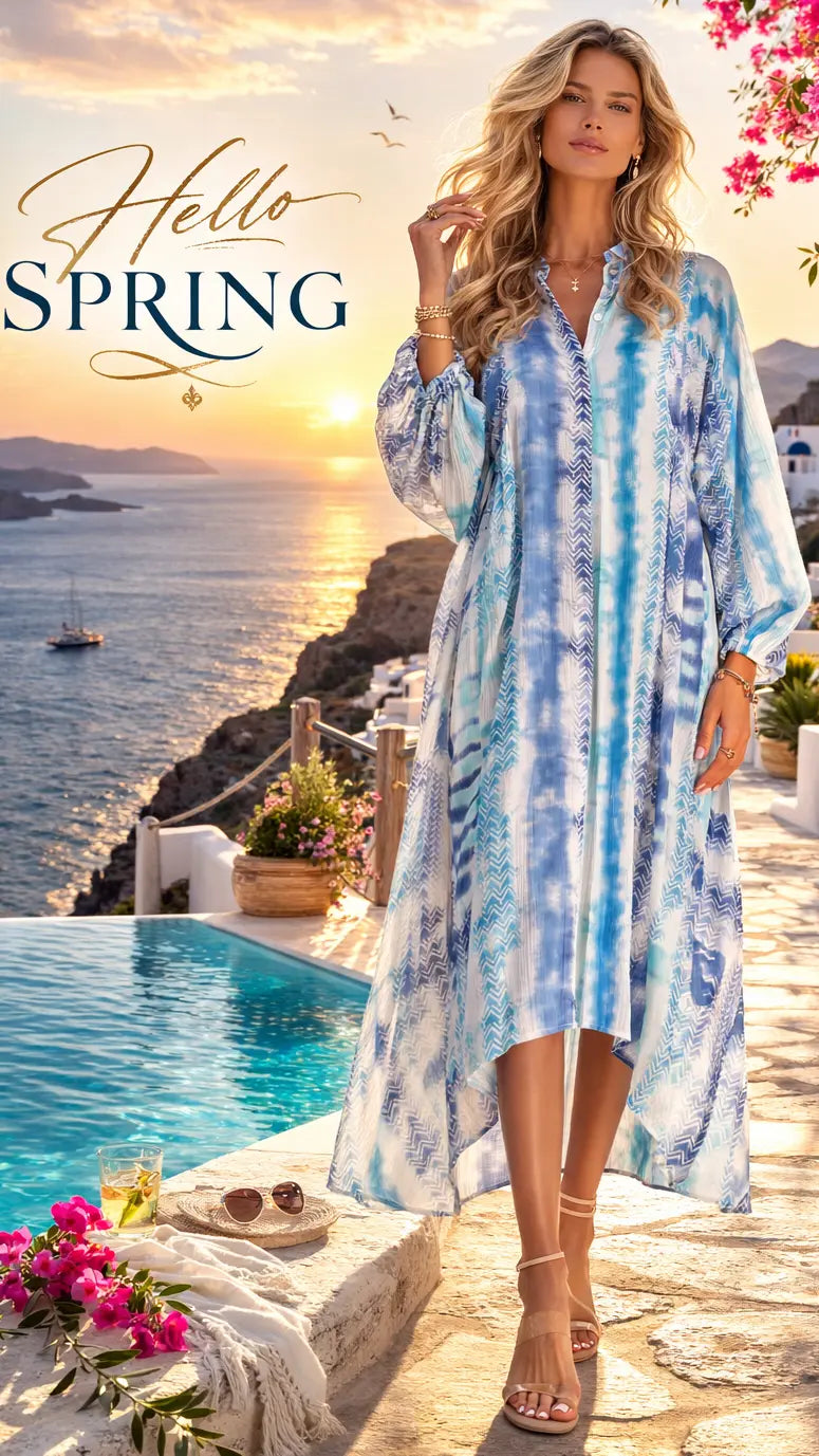 Portofino Maxi Caftan - Premium Resort Wear | Luxury Caftan for Vacation & Cruise | Club Moda