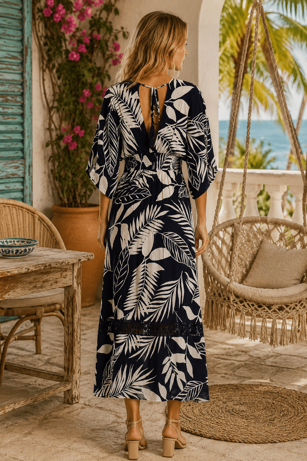 Printed Summer Maxi Dress - Designer Beach Dress | Elegant Kaftan Cover Up Dress | Club Moda USA