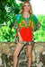Relaxed Multi Color Short Balloon Kaftan Cover-Up