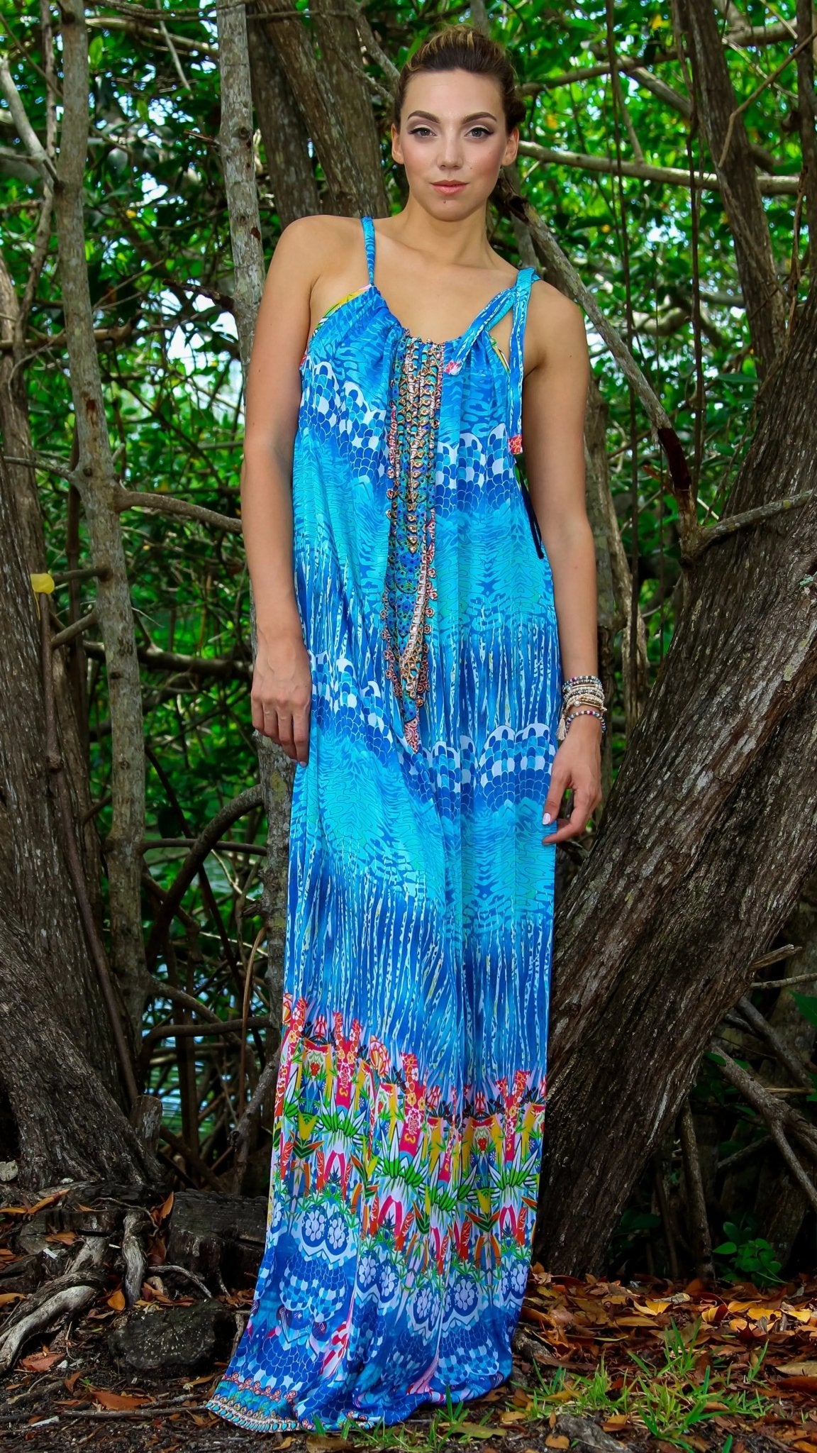 Resort Maxi Dress — Maxi Dresses - Designer Maxi Dress | Elegant Kaftan Cover Up Dress | Club Moda USA