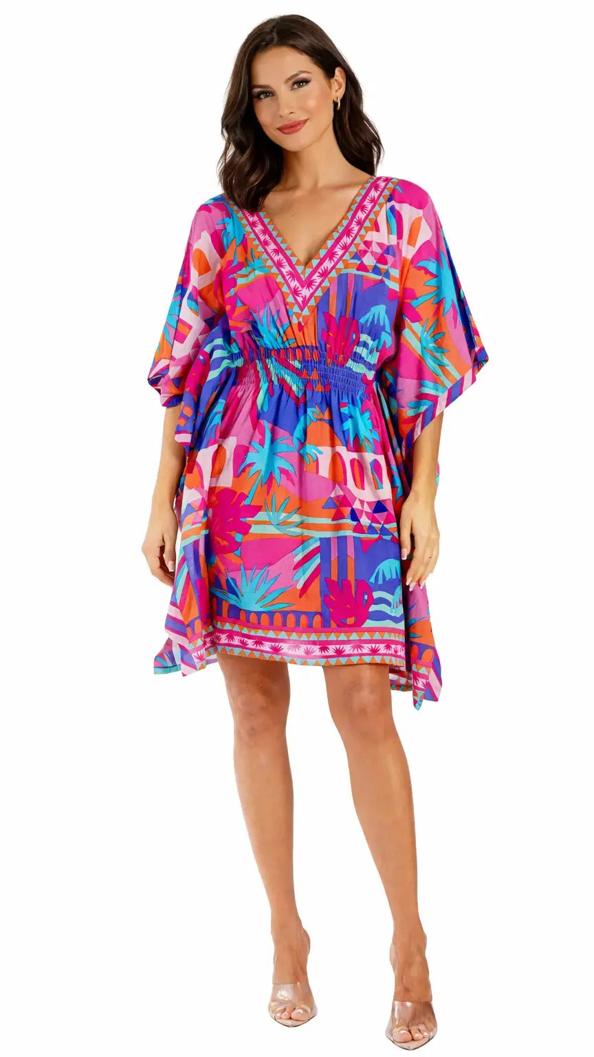 Tropical Vacation Caftan Dress - Designer Caftan | Elegant Kaftan Cover Up Dress | Club Moda USA