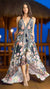 Plunge-Neck Halter Maxi Dress