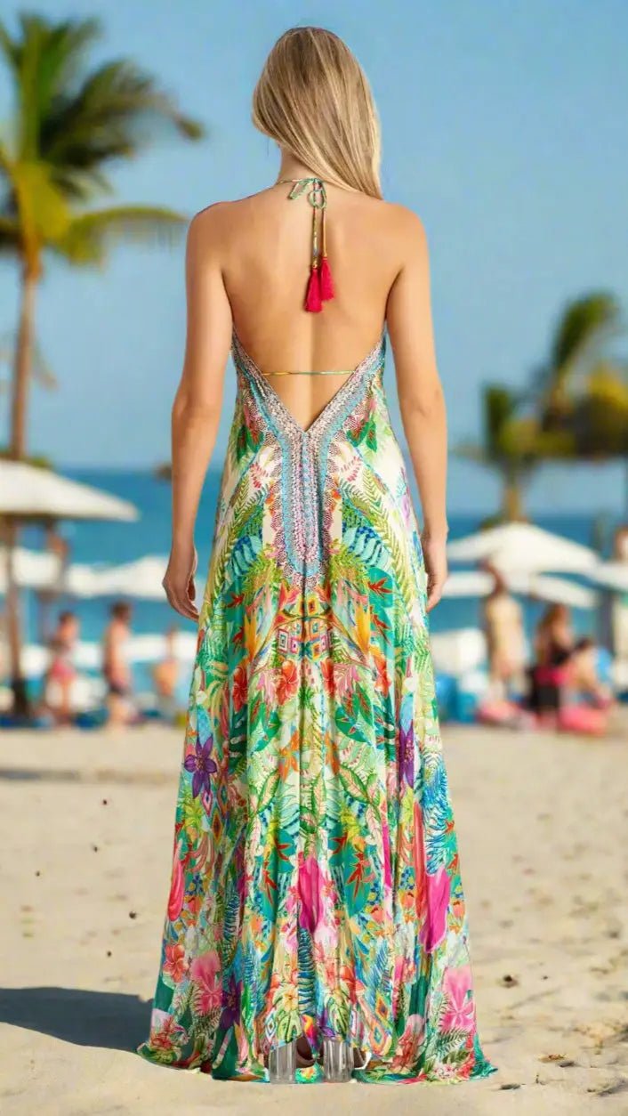 3-Way Convertible Maxi Dress - Designer Maxi Dress | Elegant Kaftan Cover Up Dress | Club Moda USA