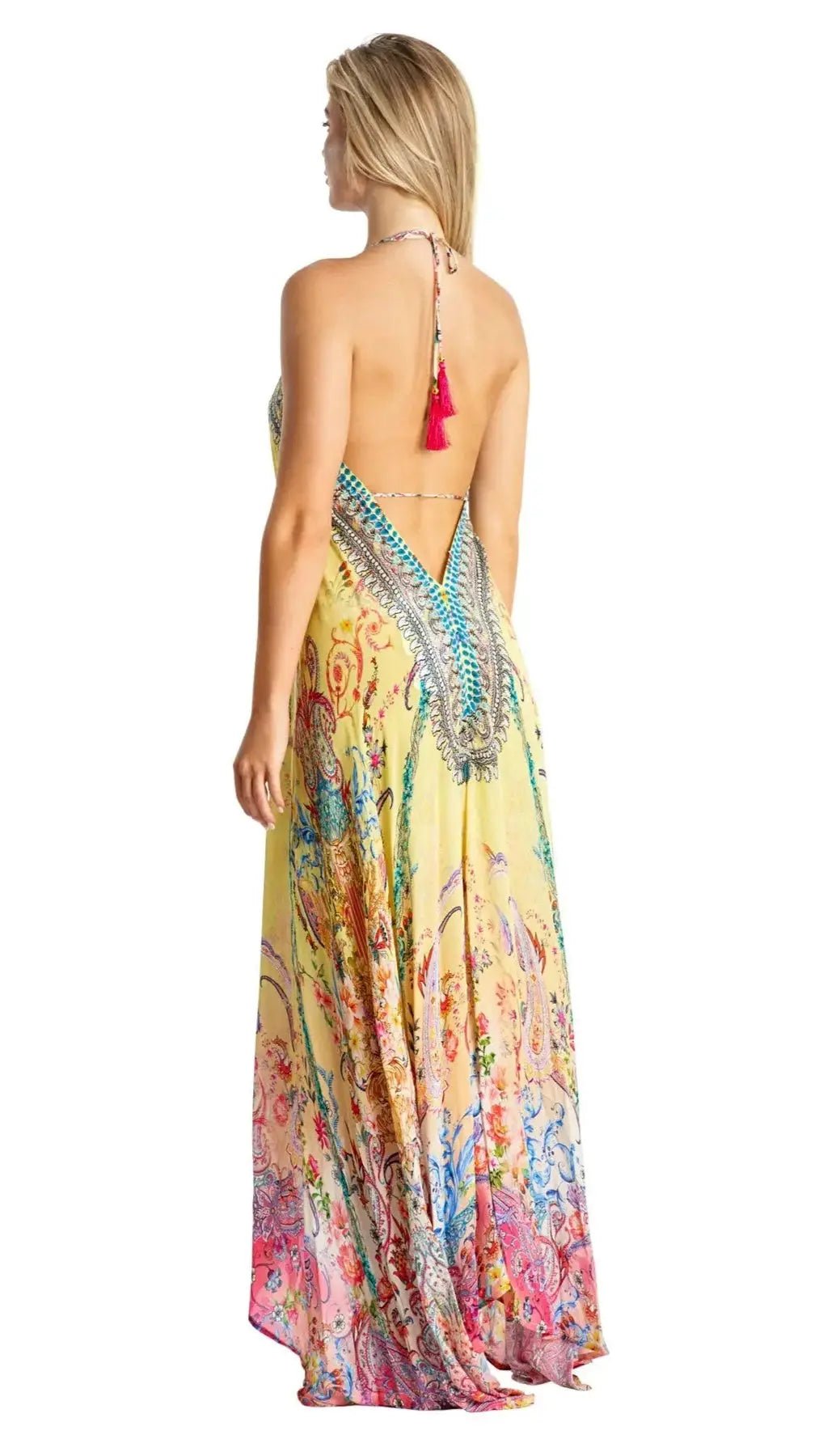 Resortwear Maxi Halter Dress for Summer Vacations La Moda Clothing mxd
