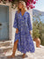 Santorini Blue Boho Maxi Dress