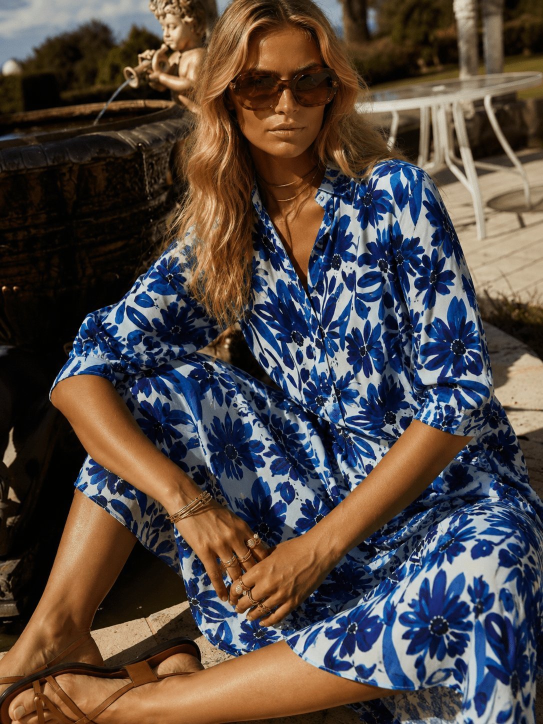 Shirt dress with a button-front closure and pockets, additional view